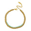Simple Style Gold Triple Layer Titanium Steel Anklet with Blue Beads