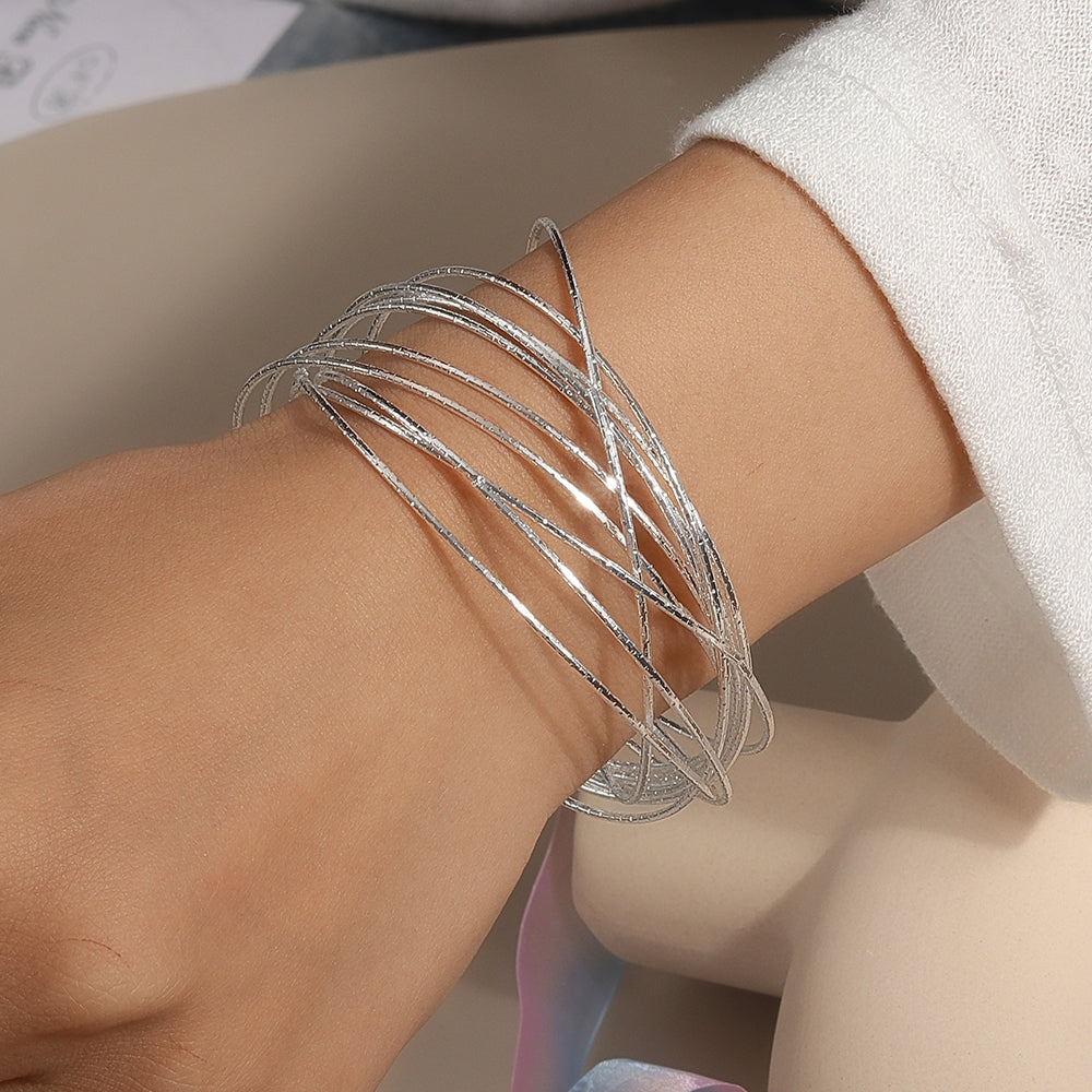 Simple Style Multi-Circle Zinc Alloy Women's Bangle Bracelet