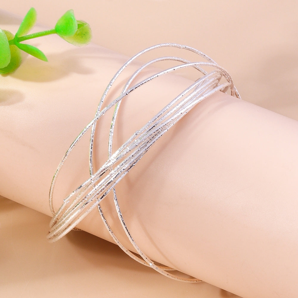 Simple Style Multi-Circle Zinc Alloy Women's Bangle Bracelet