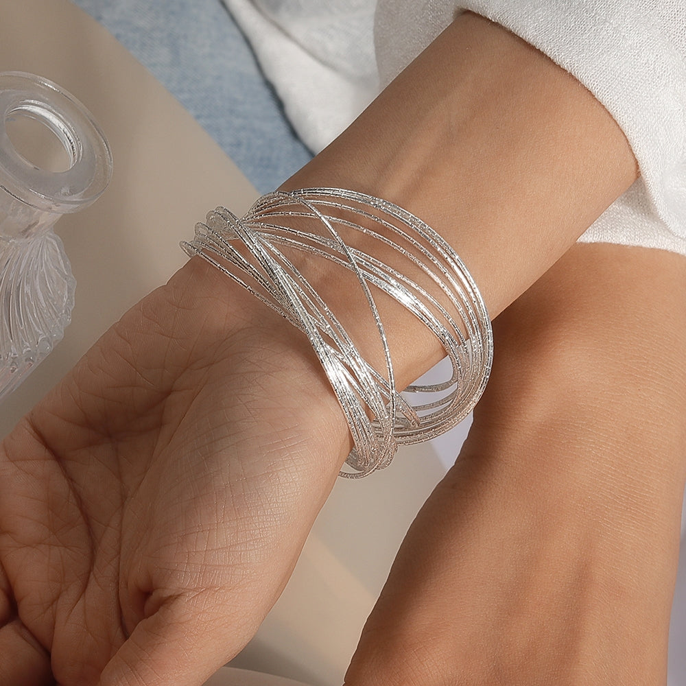Simple Style Multi-Circle Zinc Alloy Women's Bangle Bracelet