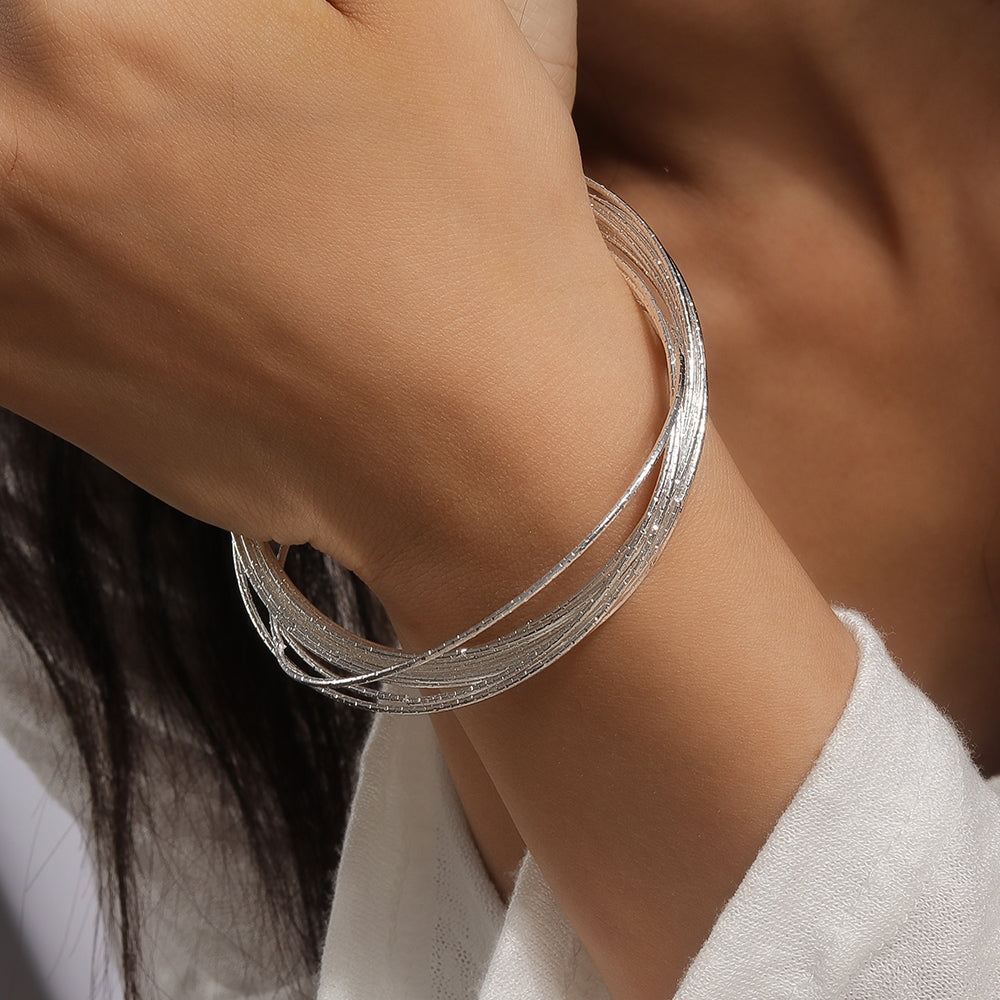 Simple Style Multi-Circle Zinc Alloy Women's Bangle Bracelet