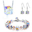 Simple Square Crystal Jewelry Set for Women - Necklace, Bracelet, and Earrings