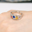 Simple Square Zircon Alloy Ring with Colorful Hollow Design