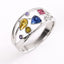 Simple Square Zircon Alloy Ring with Colorful Hollow Design