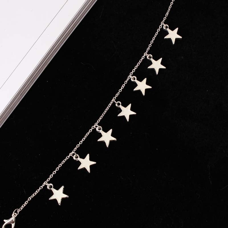 Simple Star Luminous Tassel Anklet for Women