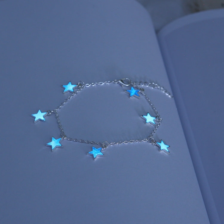 Simple Star Luminous Tassel Anklet for Women