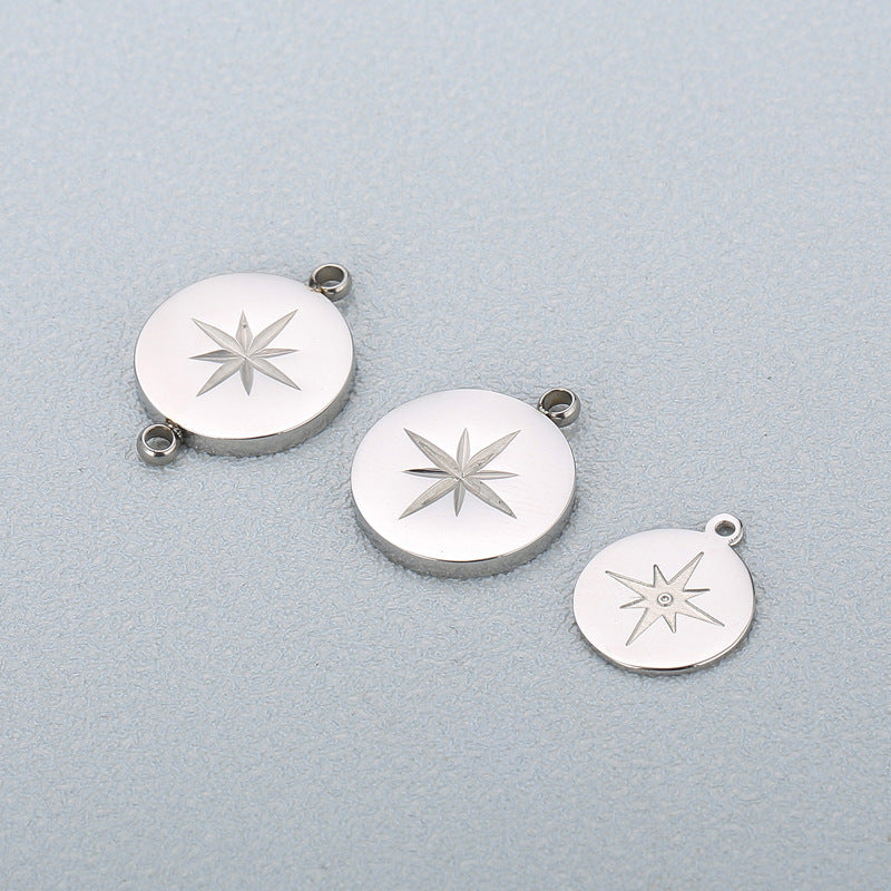 "Stainless Steel Star Pattern Jewelry Pendant - Simple and Fashionable DIY Accessories"