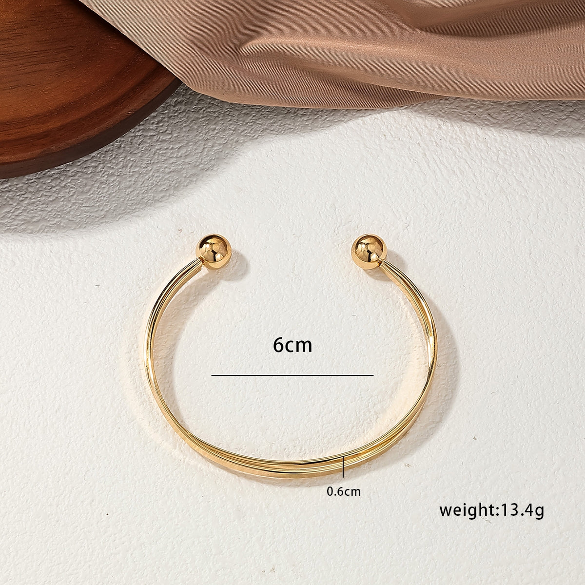 Simple Streetwear Solid Color Alloy Plated Women's Open Cuff Bracelet