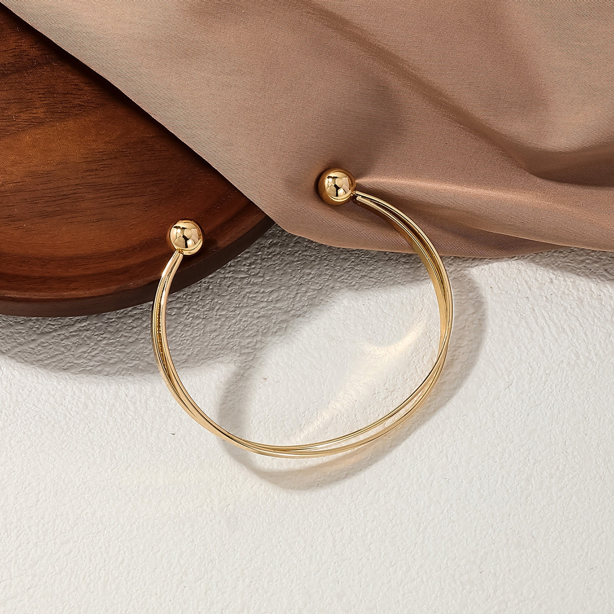 Simple Streetwear Solid Color Alloy Plated Women's Open Cuff Bracelet