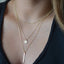 Simple Water Droplet Layered Alloy Necklace with Metal Beads and Sequins