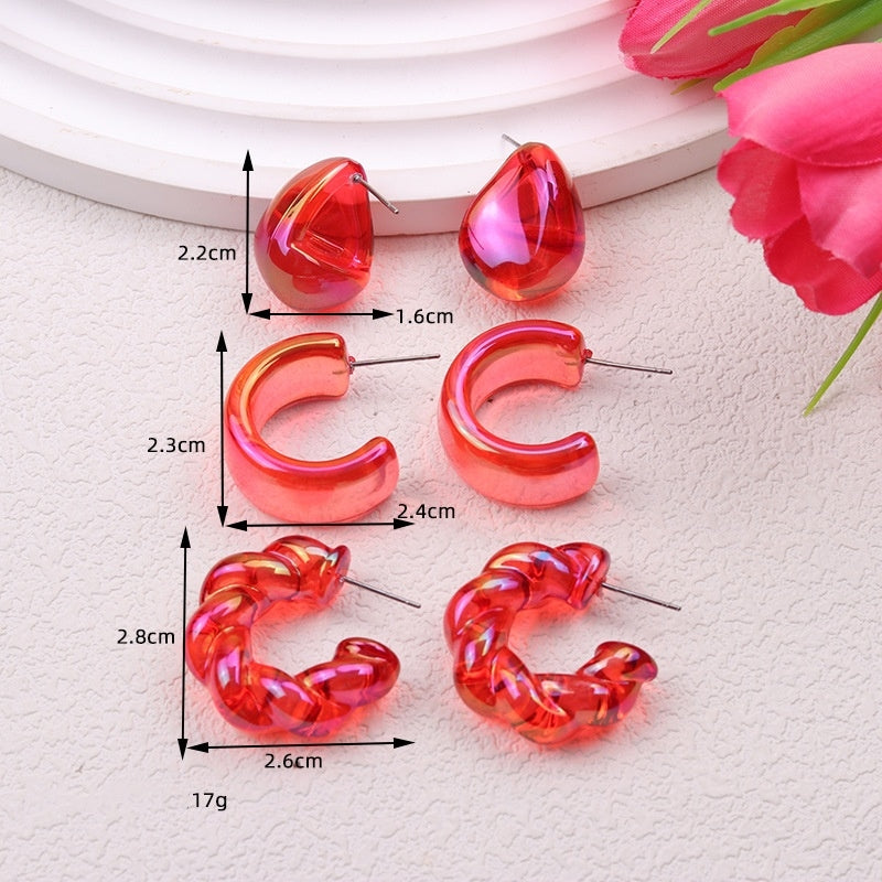 Simple Style Vintage Water Drop Acrylic Plated Women's Earrings