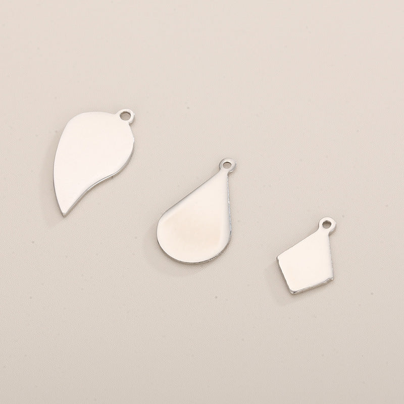 Stainless Steel Geometric Water Drop and Rhombus Charms for DIY Jewelry Making