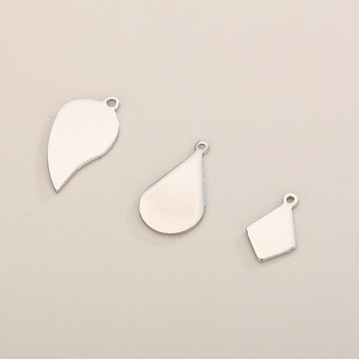 Stainless Steel Geometric Water Drop and Rhombus Charms for DIY Jewelry Making