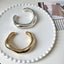 Minimalist Abstract Design Silver & Gold Plated Women's Open Cuff Bangle Bracelet