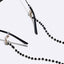 Simple Two-piece Black White Pearl Glasses and Mask Copper Chain