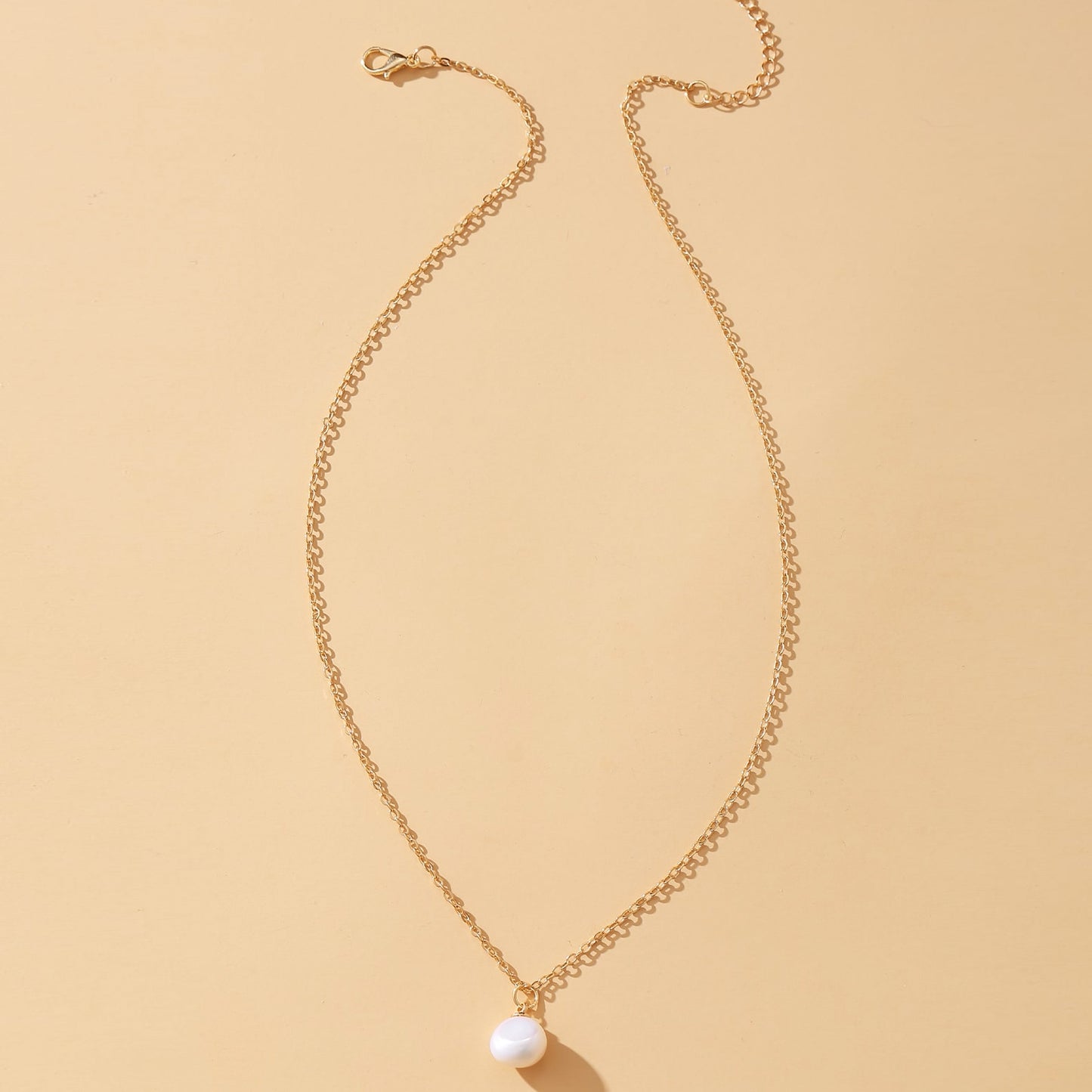 Simple Baroque Pearl Pendant Adjustable Vintage Necklace