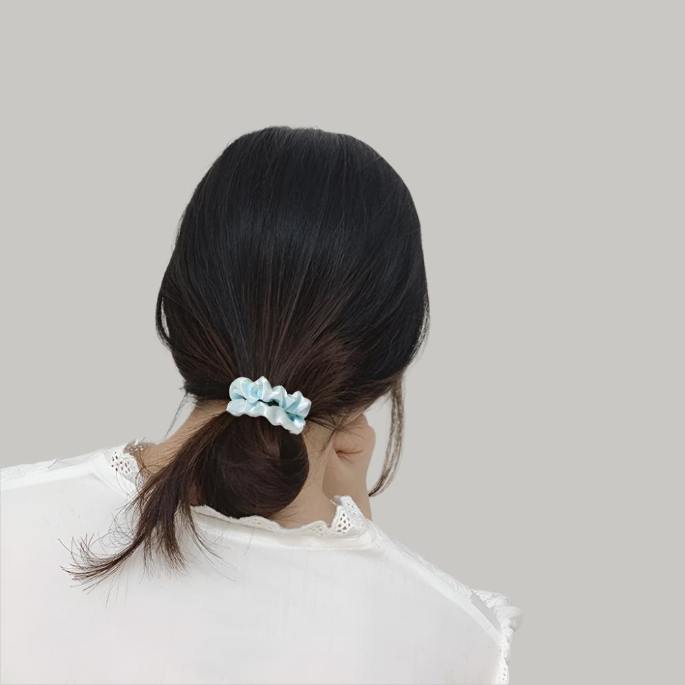 Satin Pleated Hair Tie and Silk Hair Ring Set