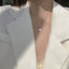 Square Shell White Fashion Pendant Minimalist Design Alloy Clavicle Necklace