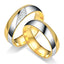 18K Gold Plated Stainless Steel Geometric Gemstone Couple Rings