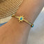 Stainless Steel 18K Gold Plated Turquoise Flower Butterfly Bracelet