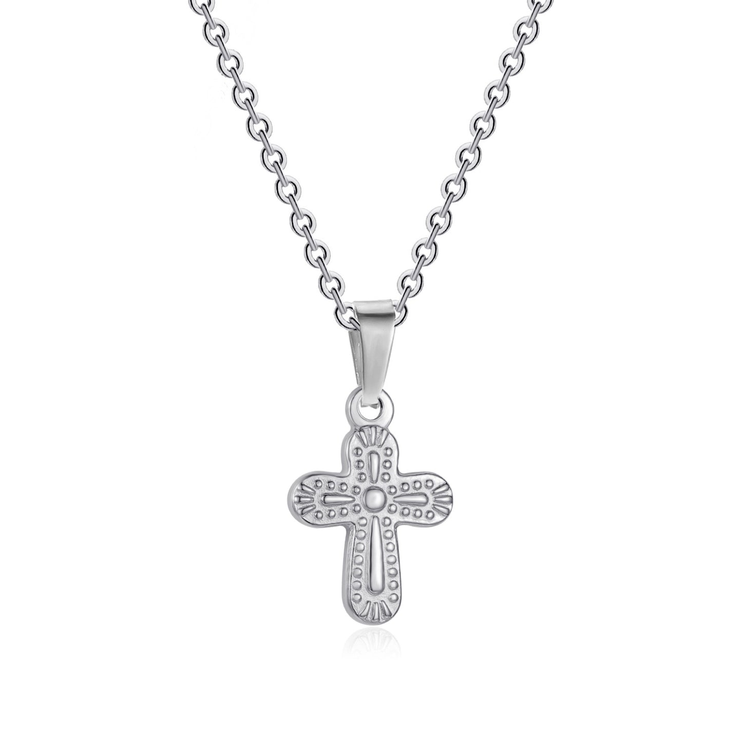 18K Gold Plated Stainless Steel Cross Pendant Necklace for Women and Men