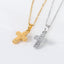 18K Gold Plated Stainless Steel Cross Pendant Necklace for Women and Men