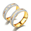 Stainless Steel U Shape Diamond Inlaid Couple Rings