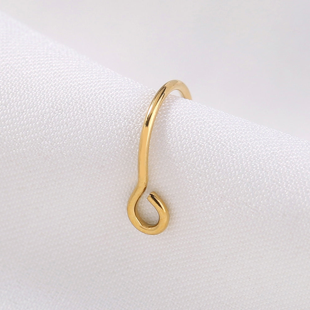 Stainless Steel Gold Fake Nose Ring for Couples - Non-Piercing Punk Nose Jewelry