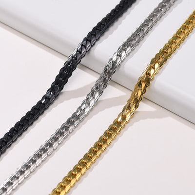 Stainless Steel Gold Chain Bracelet for Men - 6mm Fashion Jewelry