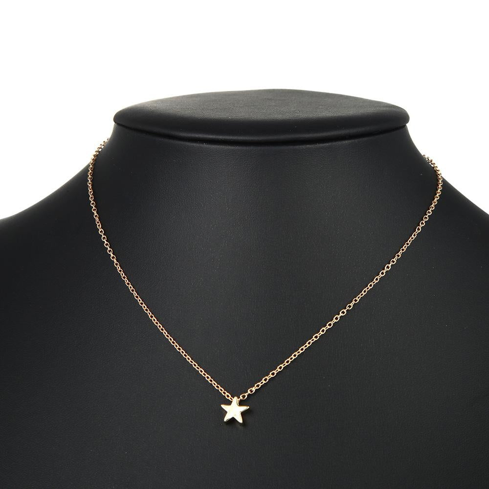 Star Alloy Pendant Necklace - Minimalist Metal Star Design