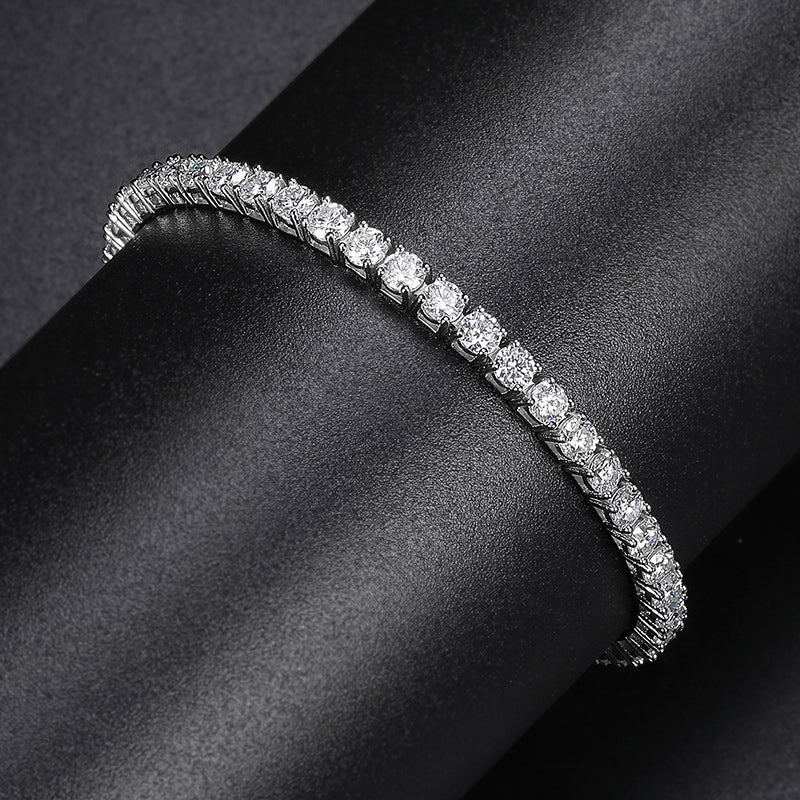 18K Gold Plated Sterling Silver Moissanite Tennis Bracelet