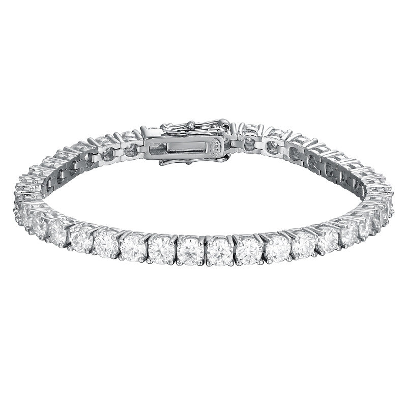 Sterling Silver Geometric Moissanite Couple Bracelets