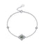 Elegant Geometric Moss Agate S925 Silver Bracelet for Women