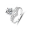 Sterling Silver Crown Design Moissanite Zircon Ring 2 Carat