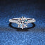 Sterling Silver Moissanite Zircon Engagement Ring with Platinum Plating