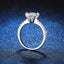 Sterling Silver Moissanite Zircon Engagement Ring with Platinum Plating