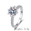 Sterling Silver Moissanite Zircon Engagement Ring with Platinum Plating