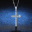 Sterling Silver Moissanite Cross Pendant Necklace