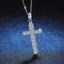 Sterling Silver Moissanite Cross Pendant Necklace