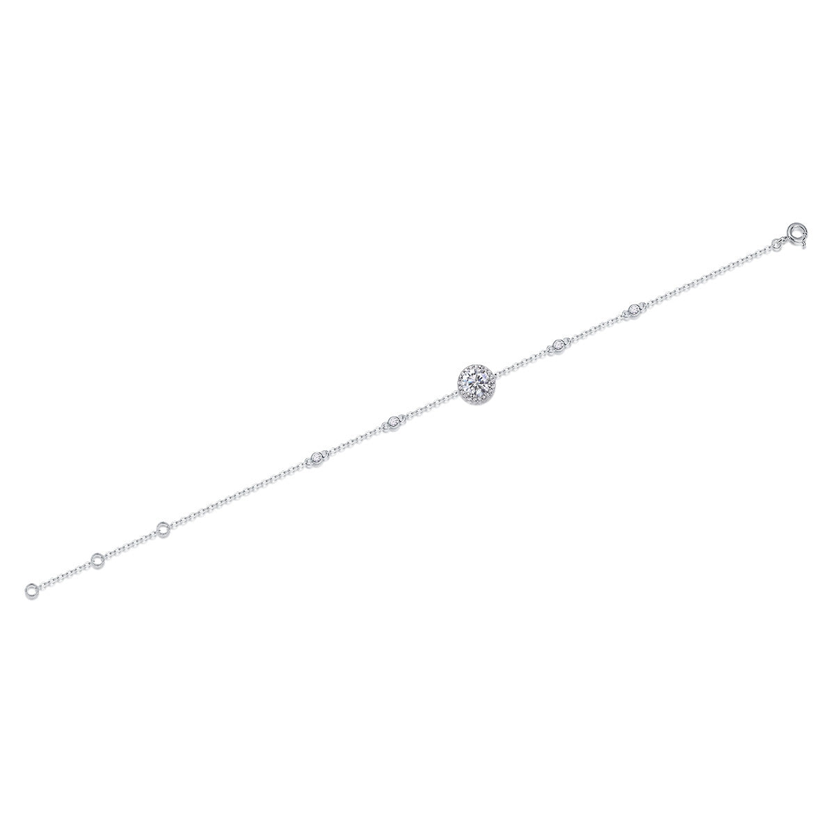 Sterling Silver Moissanite Bracelet with GRA Certification