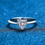 Sterling Silver Heart Shape Moissanite Solitaire Engagement Ring