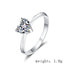 Sterling Silver Heart Shape Moissanite Solitaire Engagement Ring