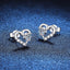 Sterling Silver Heart Shape Moissanite Zircon Stud Earrings