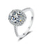 Sterling Silver Oval Moissanite Engagement Ring