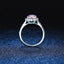 Sterling Silver Oval Moissanite Engagement Ring