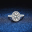 Sterling Silver Oval Moissanite Engagement Ring