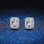 Sterling Silver Radiant Cut Moissanite Rectangle Stud Earrings