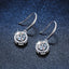 Sterling Silver Round Moissanite Zircon Hook Earrings