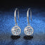 Sterling Silver Round Moissanite Zircon Hook Earrings