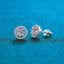 Sterling Silver Moissanite Zircon Round Stud Earrings